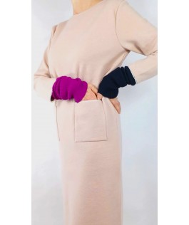 Rochie dreaptă peach blush din lână